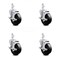 Service Caster 4 Inch Soft Rubber Wheel Swivel 3/4 Inch Square Stem Caster Set with Brake SCC SCC-SQ20S414-SRS-TLB-34-4 - alternate 1